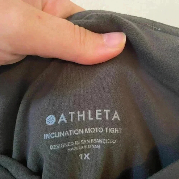 ATHLETA INCLINATION MOTO TIGHT LEGGINGS IN ARBOR OLIVE SIZE 1X - Picture 4 of 7